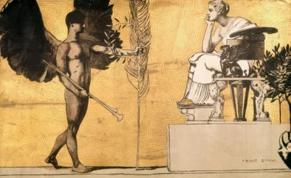 Alegoría de la pintura con el genio de la fama